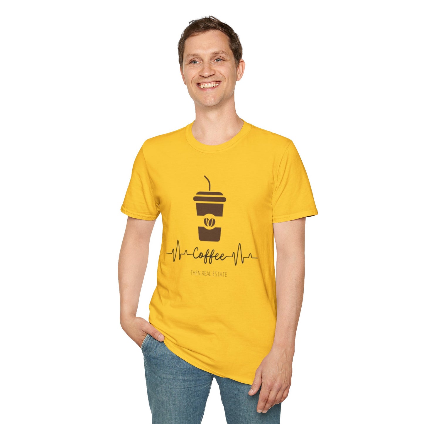 Cofee Then Real Estate Unisex Softstyle T-Shirt