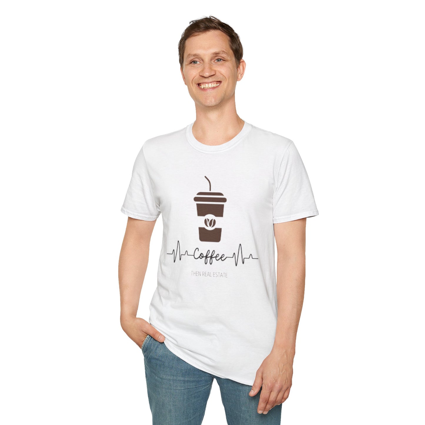 Cofee Then Real Estate Unisex Softstyle T-Shirt