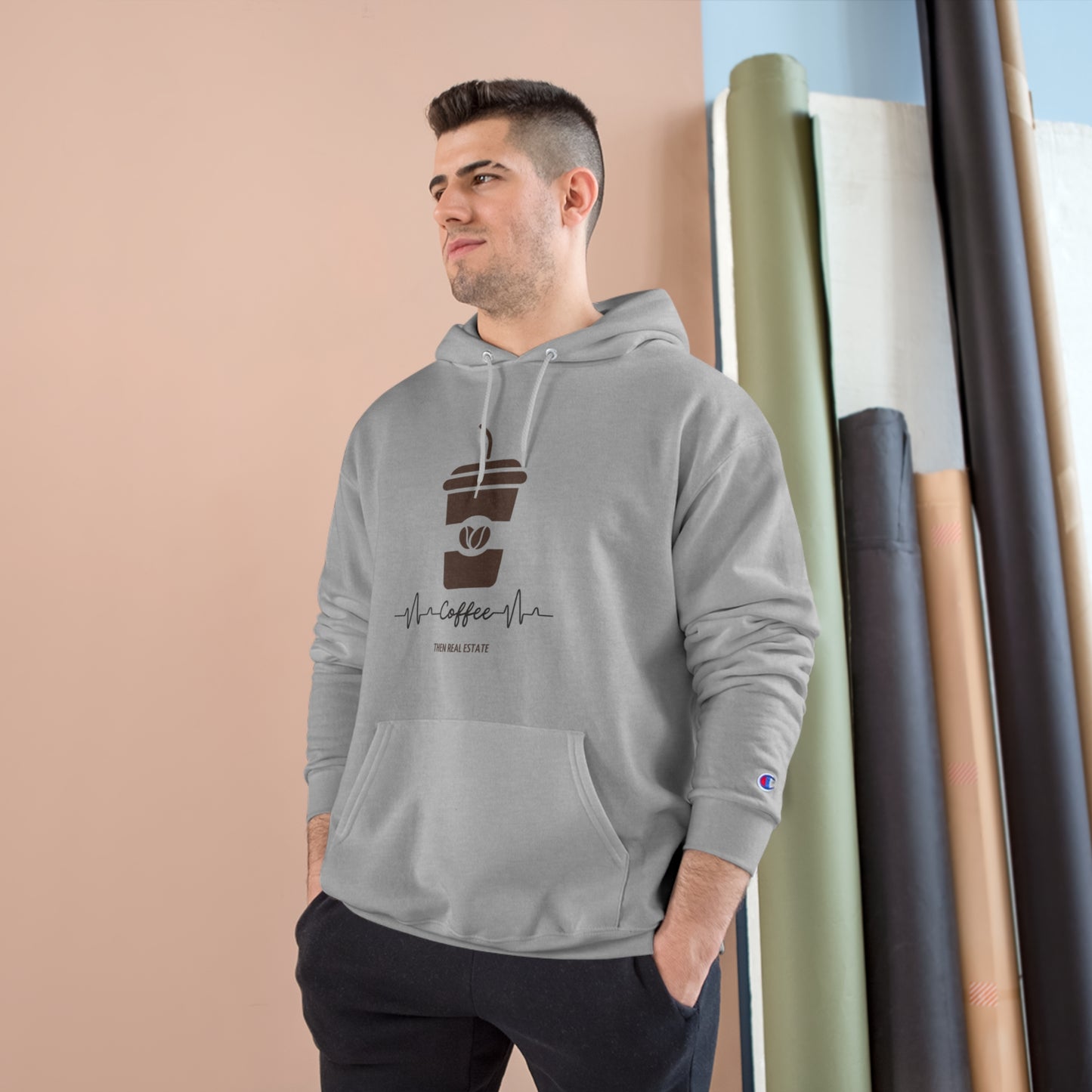 Coffee then Real Estate Champion Hoodie