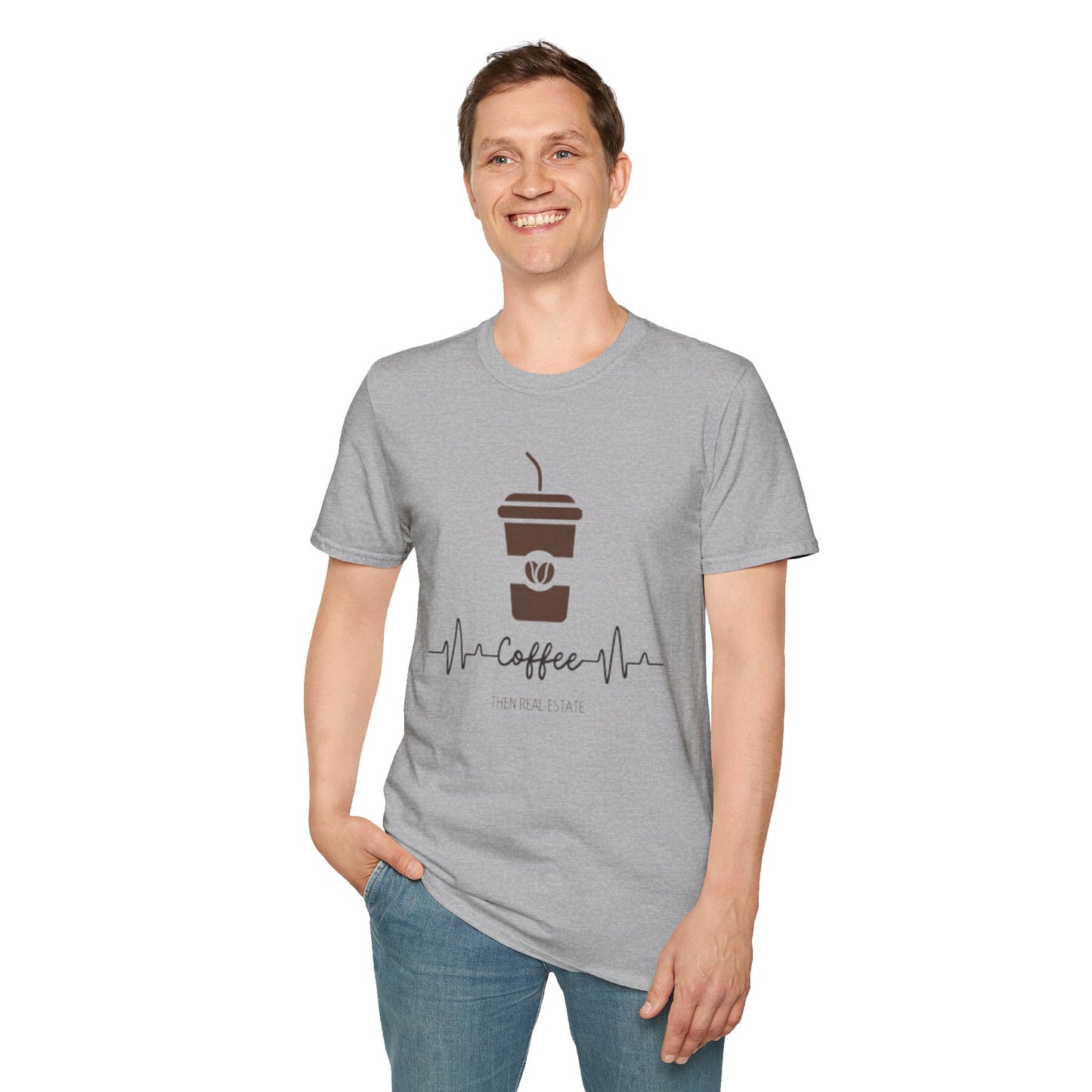 Cofee Then Real Estate Unisex Softstyle T-Shirt